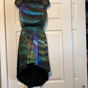 Strapless high low cotton Express dress